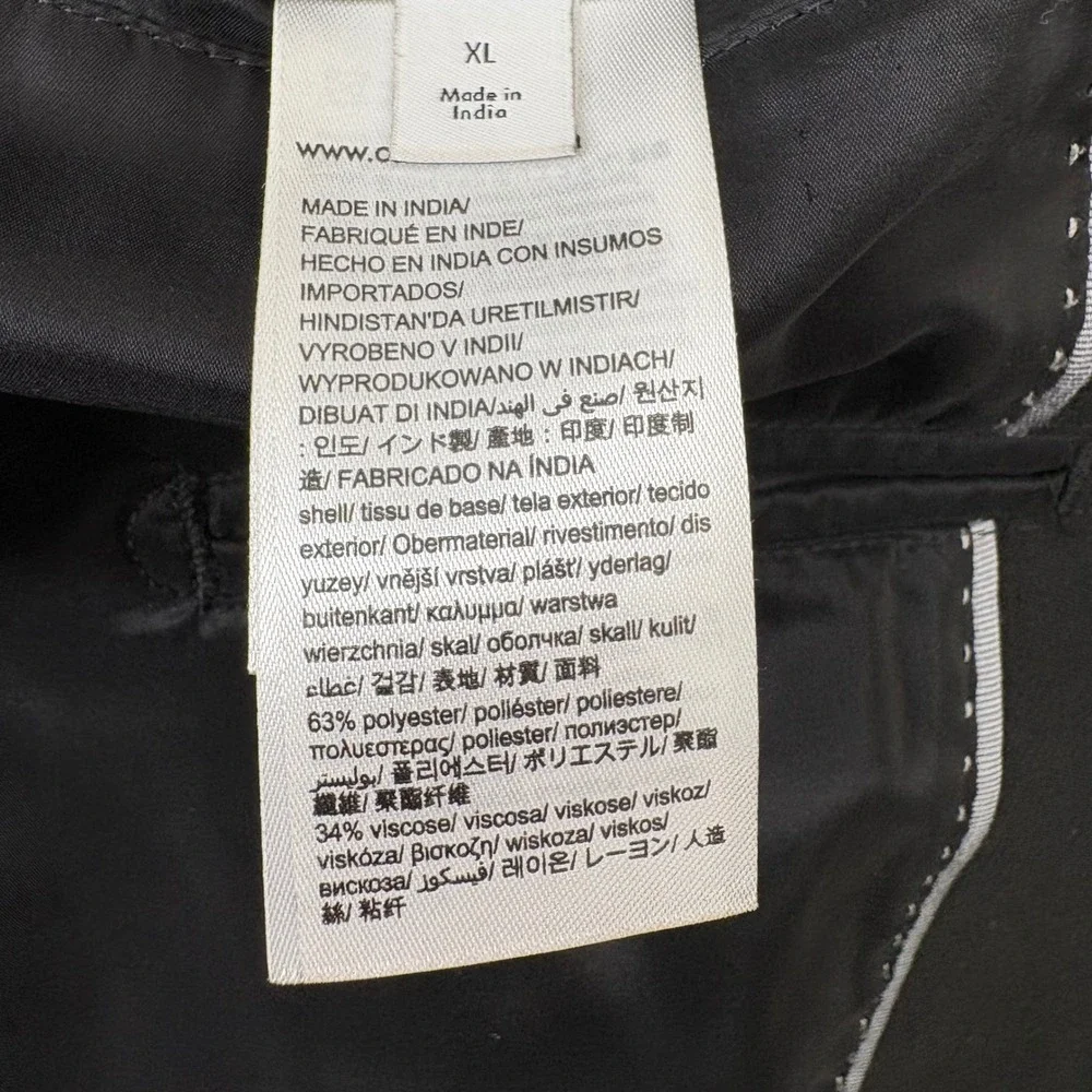 Calvin Klein Blazer Mens XL Black Infinite Slim Fit Two Button Sport Coat Sleek